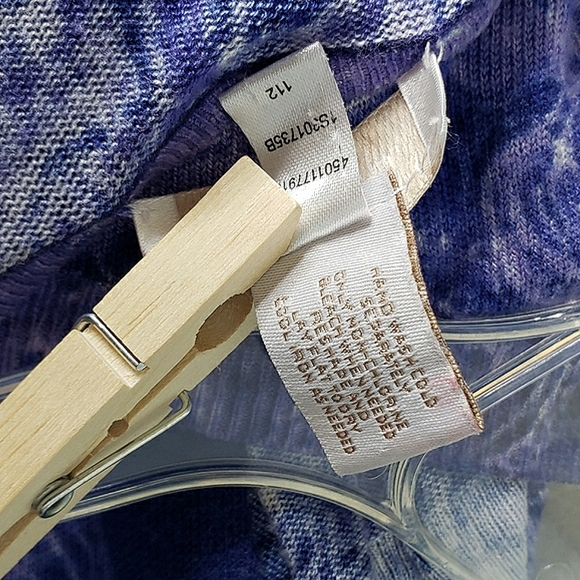 Purple Paisley Starry Night Artsy Open Rayon Knit Cardigan Boho Festival Chico's - Picture 9 of 11